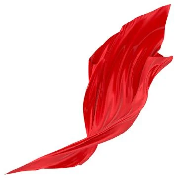 Abstract background of red wavy silk or satin. 3d rendering image. Stock Illustration