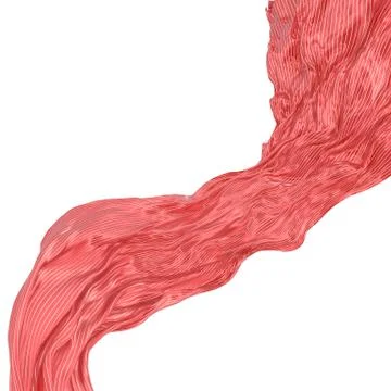 Abstract background of red wavy silk or satin with metal stripes. 3d renderin Stock Illustration