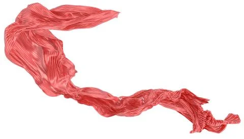 Abstract background of red wavy silk or satin with metal stripes. 3d renderin Stock Illustration