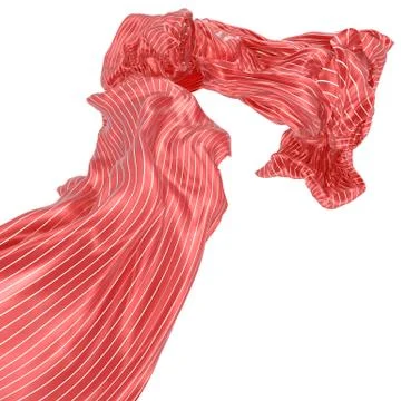Abstract background of red wavy silk or satin with metal stripes. 3d renderin Stock Illustration