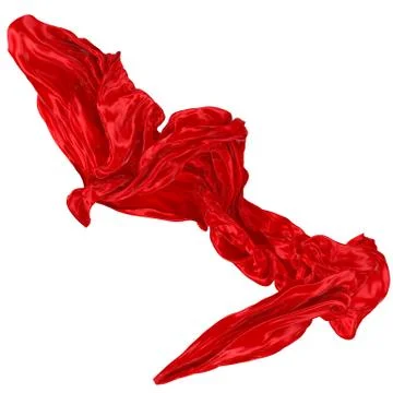 Abstract background of red wavy silk or satin. 3d rendering image. Stock Illustration