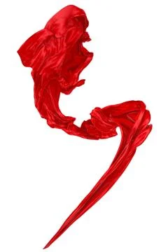 Abstract background of red wavy silk or satin. 3d rendering image. Stock Illustration