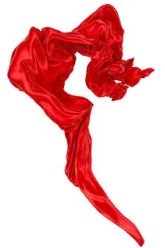 Abstract background of red wavy silk or satin. 3d rendering image. Stock Illustration