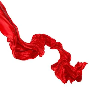 Abstract background of red wavy silk or satin. 3d rendering image. Stock Illustration