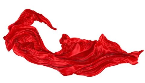 Abstract background of red wavy silk or satin. 3d rendering image. Stock Illustration