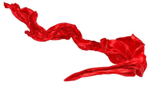 Abstract background of red wavy silk or satin. 3d rendering image. Stock Illustration