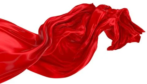 Abstract background of red wavy silk or satin. 3d rendering image. Stock Illustration