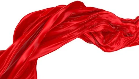 Abstract background of red wavy silk or satin. 3d rendering image. Stock Illustration
