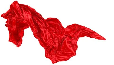Abstract background of red wavy silk or satin. 3d rendering image. Stock Illustration
