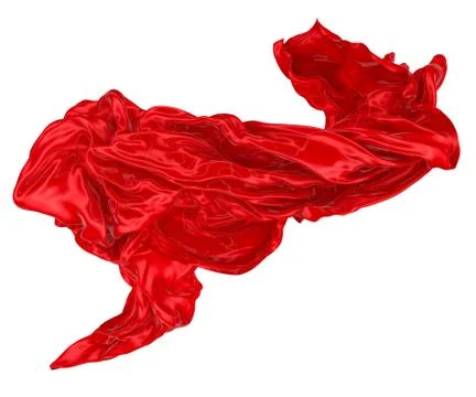 Abstract background of red wavy silk or satin. 3d rendering image. Stock Illustration