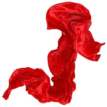 Abstract background of red wavy silk or satin. 3d rendering image. Stock Illustration