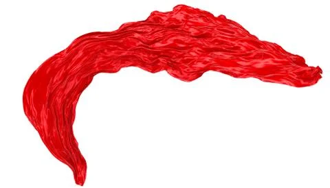 Abstract background of red wavy silk or satin. 3d rendering image. Stock Illustration