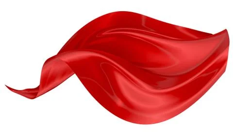 Abstract background of red wavy silk or satin. 3d rendering image. Stock Illustration