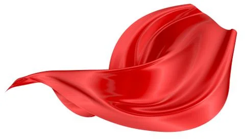 Abstract background of red wavy silk or satin. 3d rendering image. Stock Illustration