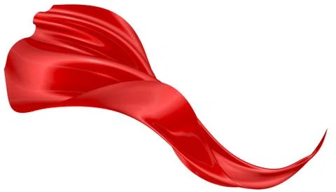 Abstract background of red wavy silk or satin. 3d rendering image. Stock Illustration