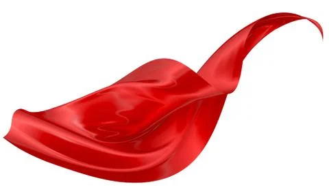 Abstract background of red wavy silk or satin. 3d rendering image. Stock Illustration