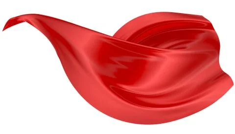 Abstract background of red wavy silk or satin. 3d rendering image. Stock Illustration