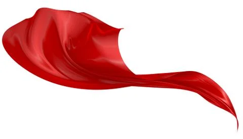 Abstract background of red wavy silk or satin. 3d rendering image. Stock Illustration