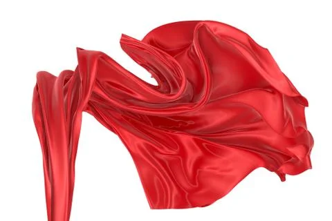 Abstract background of red wavy silk or satin. 3d rendering image. Stock Illustration