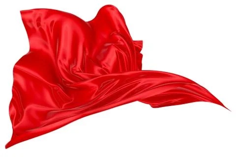 Abstract background of red wavy silk or satin. 3d rendering image. Stock Illustration