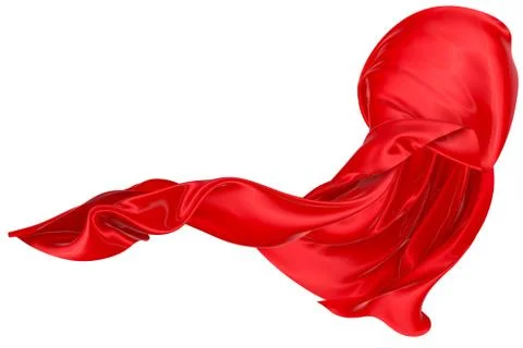 Abstract background of red wavy silk or satin. 3d rendering image. Stock Illustration