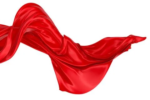 Abstract background of red wavy silk or satin. 3d rendering image. Stock Illustration
