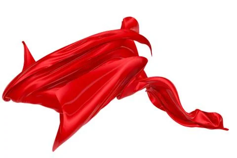 Abstract background of red wavy silk or satin. 3d rendering image. Stock Illustration