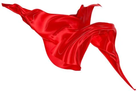 Abstract background of red wavy silk or satin. 3d rendering image. Stock Illustration