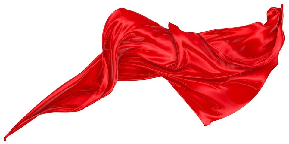 Abstract background of red wavy silk or satin. 3d rendering image. Stock Illustration