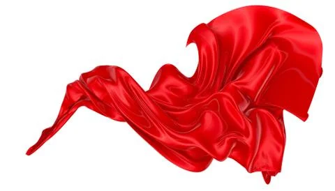 Abstract background of red wavy silk or satin. 3d rendering image. Stock Illustration