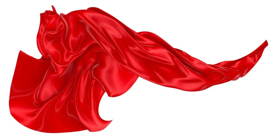 Abstract background of red wavy silk or satin. 3d rendering image. Stock-Illustration