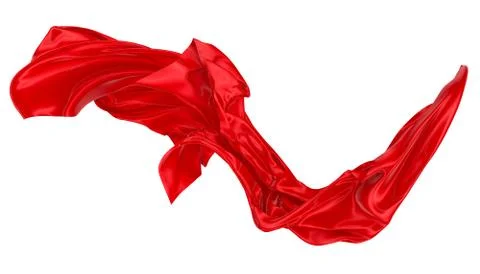 Abstract background of red wavy silk or satin. 3d rendering image. Stock Illustration