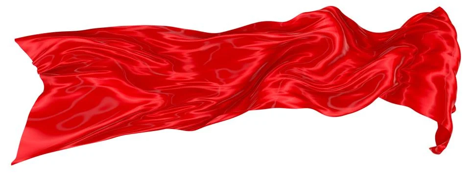 Abstract background of red wavy silk or satin. 3d rendering image. Stock Illustration