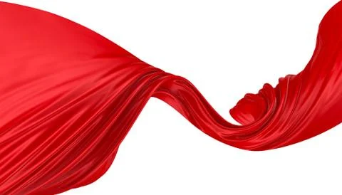 Abstract background of red wavy silk or satin. 3d rendering image. Stock Illustration