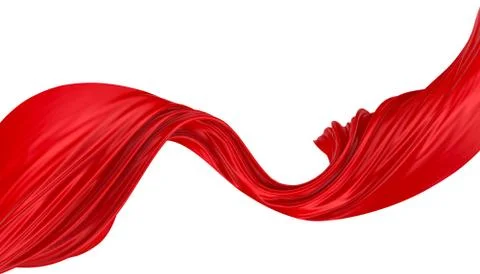 Abstract background of red wavy silk or satin. 3d rendering image. Stock Illustration