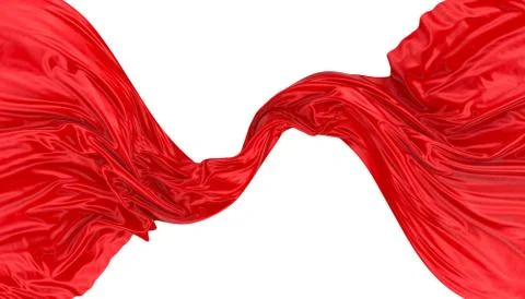 Abstract background of red wavy silk or satin. 3d rendering image. Stock Illustration