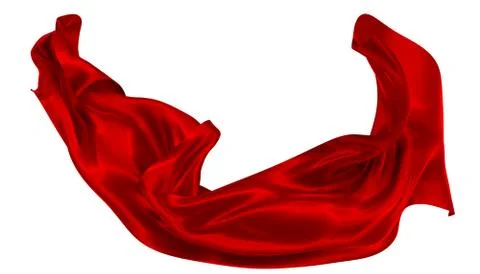 Abstract background of red wavy silk or satin. 3d rendering image. Stock Illustration