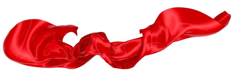 Abstract background of red wavy silk or satin. 3d rendering image. Stock Illustration