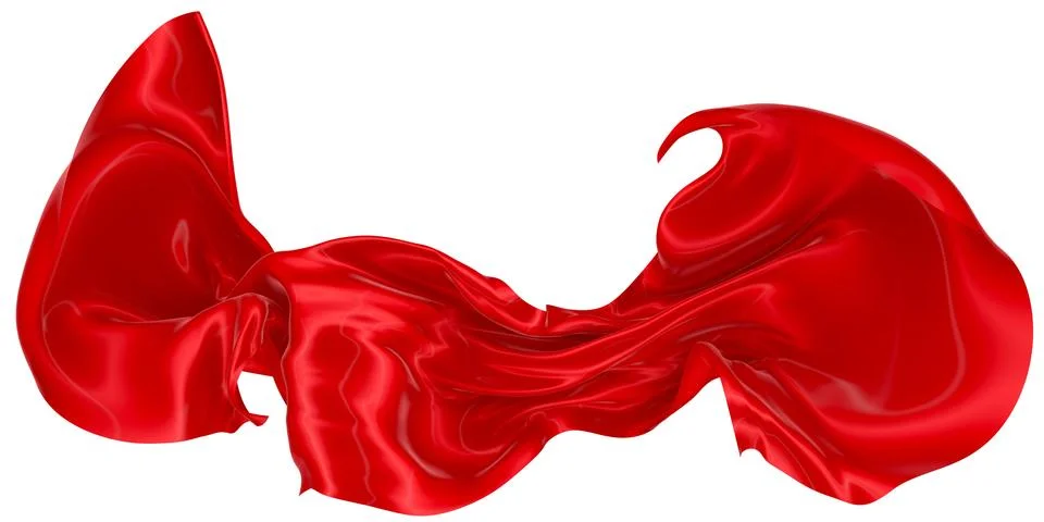 Abstract background of red wavy silk or satin. 3d rendering image. Stock Illustration