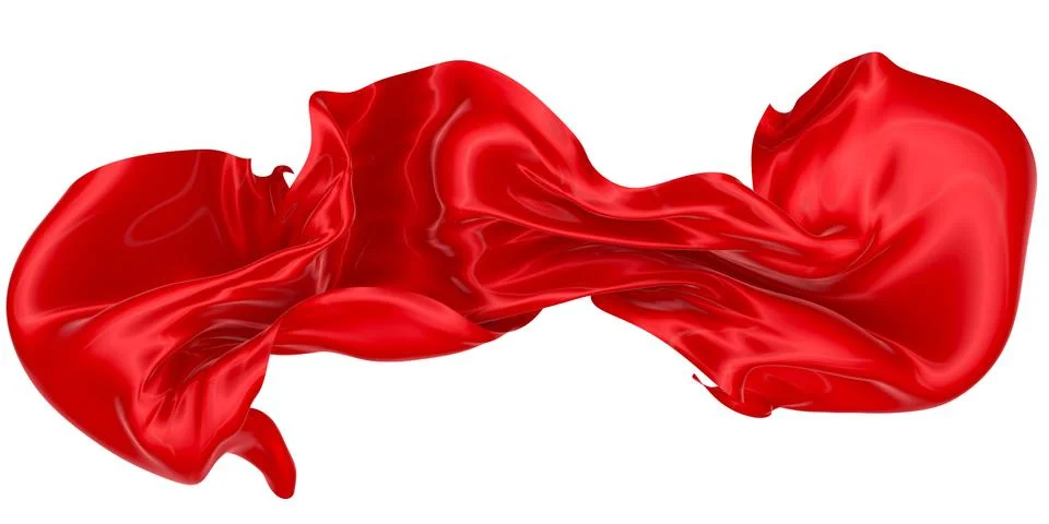 Abstract background of red wavy silk or satin. 3d rendering image. Stock Illustration