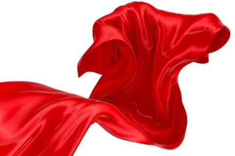 Abstract background of red wavy silk or satin. 3d rendering image. Stock Illustration