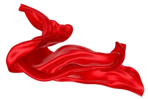 Abstract background of red wavy silk or satin. 3d rendering image. Stock Illustration