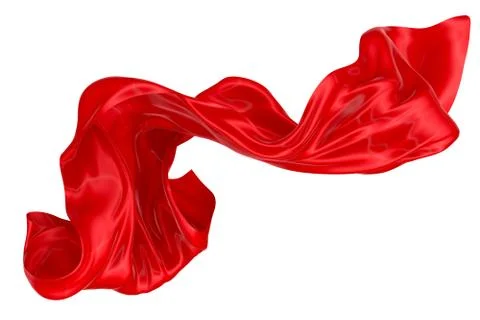 Abstract background of red wavy silk or satin. 3d rendering image. Stock Illustration