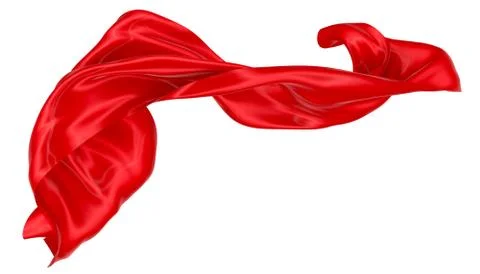 Abstract background of red wavy silk or satin. 3d rendering image. Stock Illustration
