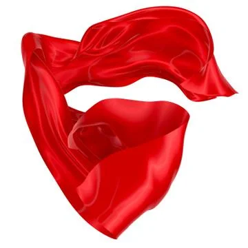 Abstract background of red wavy silk or satin. 3d rendering image. Stock Illustration