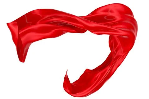 Abstract background of red wavy silk or satin. 3d rendering image. Stock Illustration