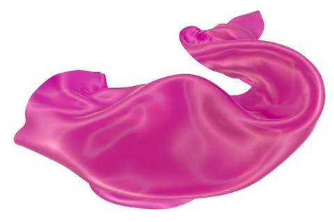 Abstract background of red wavy silk or satin. 3d rendering image. Stock Illustration