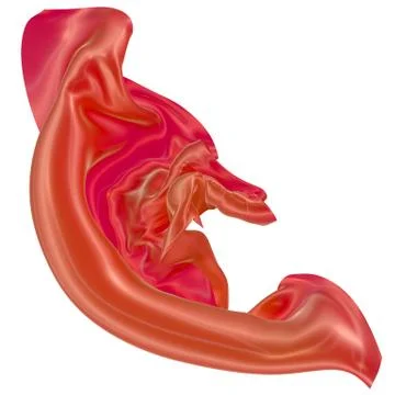 Abstract background of red wavy silk or satin. 3d rendering image. Stock Illustration
