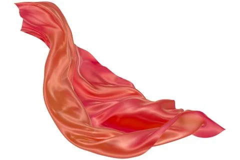 Abstract background of red wavy silk or satin. 3d rendering image. Stock Illustration