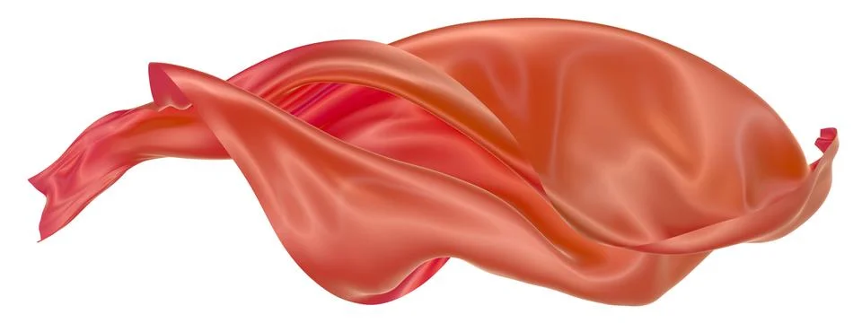 Abstract background of red wavy silk or satin. 3d rendering image. Stock Illustration